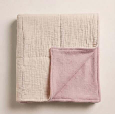 100% pamut takaró- Sand/Rose
